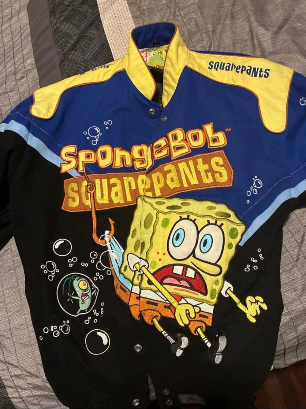 JH Collectibles SpongeBob SquarePants Colorblock Jacket - Blue, Yellow & Black